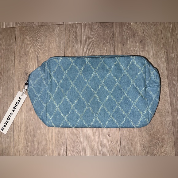 Stoney Clover Lane Blue Quilted 'Mrs.' Cosmetic Bag - Picture 4 of 4